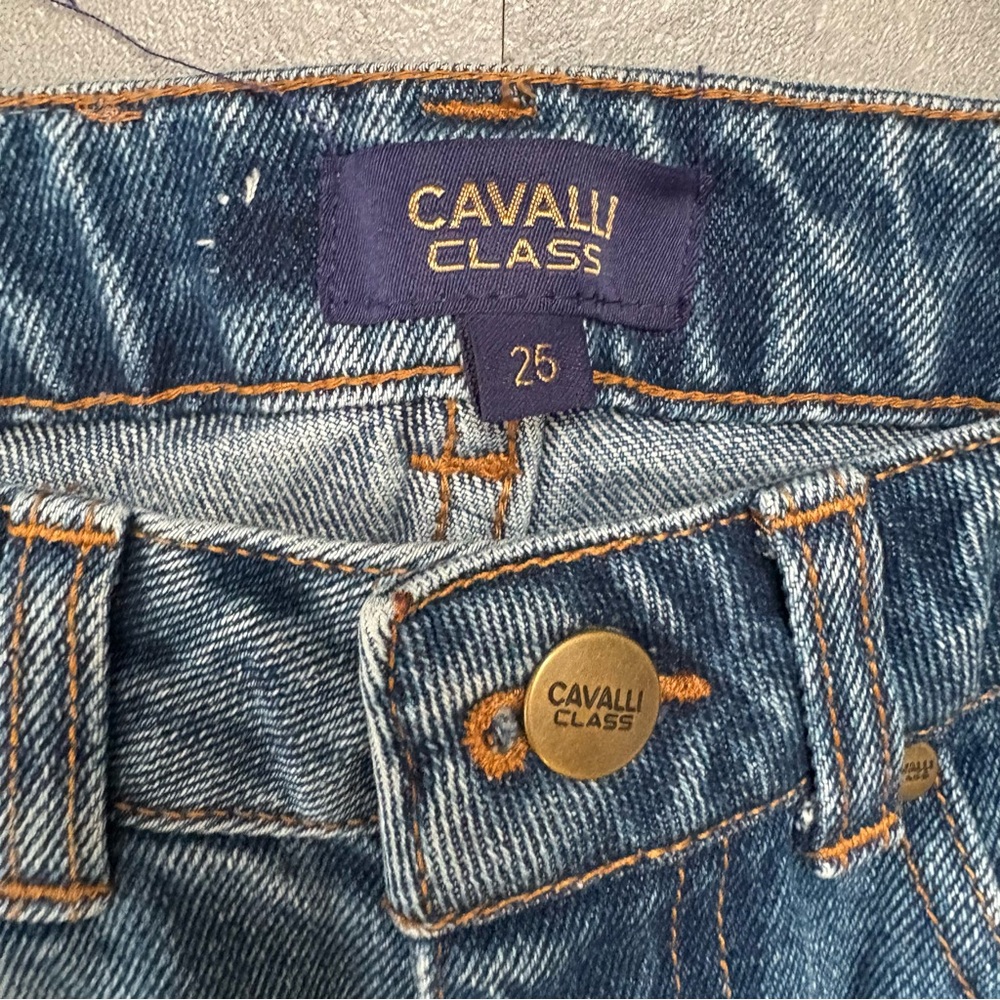 ROBERTO CAVALLI Class High Rise Cropped‎ Straight Leg Jeans Size 25 NWT - Picture 5 of 7